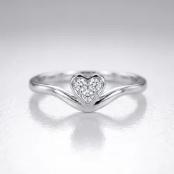 Bague Cœur Pavé en Or 18K ou Platine | Bagues Celinni