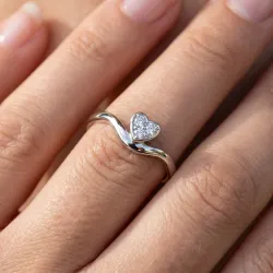 Bague Cœur Pavé en Or 18K ou Platine | Bagues Celinni