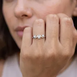 Bague Jonc Vague Trio Contrarié en Or 18K ou Platine