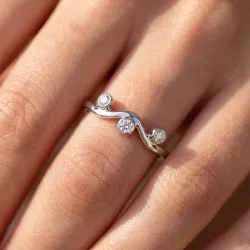 Bague Jonc Vague Trio Contrarié en Or 18K ou Platine