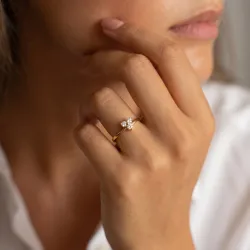 Gekreuzter Trilogie-Ring aus 18K Gold oder Platin | Celinni