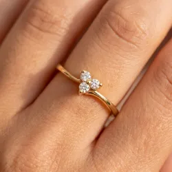 Gekreuzter Trilogie-Ring aus 18K Gold oder Platin | Celinni