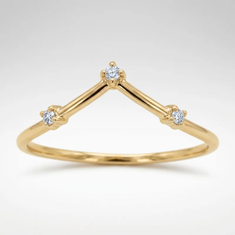 Bague Couronne Diamants Espacés en Or 18K ou Platine