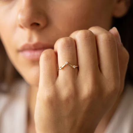 Bague Couronne Diamants Espacés en Or 18K ou Platine