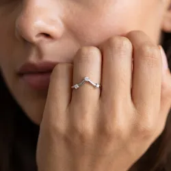 Bague Couronne Diamants Espacés en Or 18K ou Platine