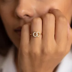 Bague Cercles Entrelacés Pavés en Or 18K ou Platine
