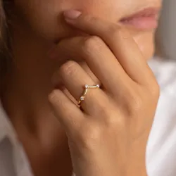 Bague Couronne Diamants Espacés en Or 18K ou Platine