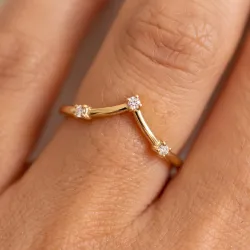 Bague Couronne Diamants Espacés en Or 18K ou Platine