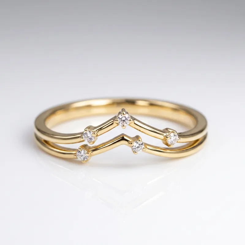 Bague Couronne Tiare Pavée en Or 18K ou Platine