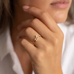 Bague Couronne Tiare Pavée en Or 18K ou Platine | Celinni