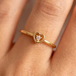 Heart Diamond Ring in 18K Gold or Platinum | Celinni