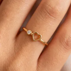 Bague C&oelig;ur Ajour&eacute; Diamant en Or 18K ou Platine | Celinni