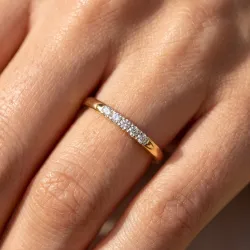 Bague Jonc Cinq Diamants en Or 18K ou Platine | Celinni