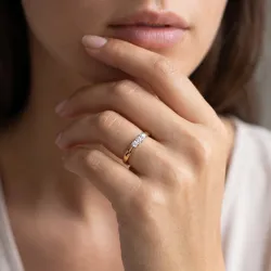 Bague Jonc Trois Diamants en Or 18K ou Platine | Celinni