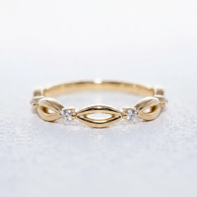 Bague Jonc Tressé Diamants en Or 18K ou Platine