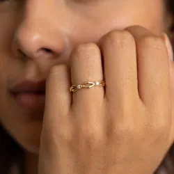 Bague Jonc Tressé Diamants en Or 18K ou Platine | Celinni