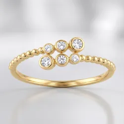 Open Ring met Gesloten Diamantzetting | 18K Goud | Celinni