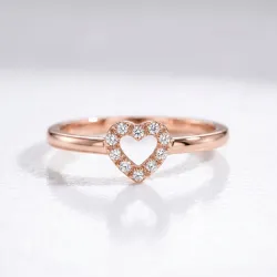 Bague Cœur Pavé Diamants en Or 18K ou Platine | Celinni