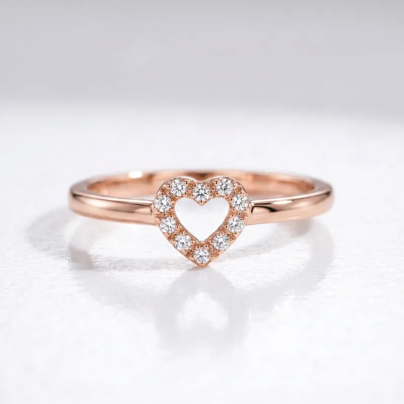 Bague Cœur Pavé Diamants en Or 18K ou Platine | Celinni