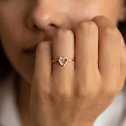 Bague Cœur Pavé Diamants en Or 18K ou Platine | Celinni