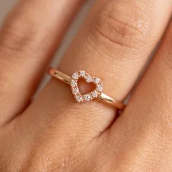 Bague Cœur Pavé Diamants en Or 18K ou Platine | Celinni