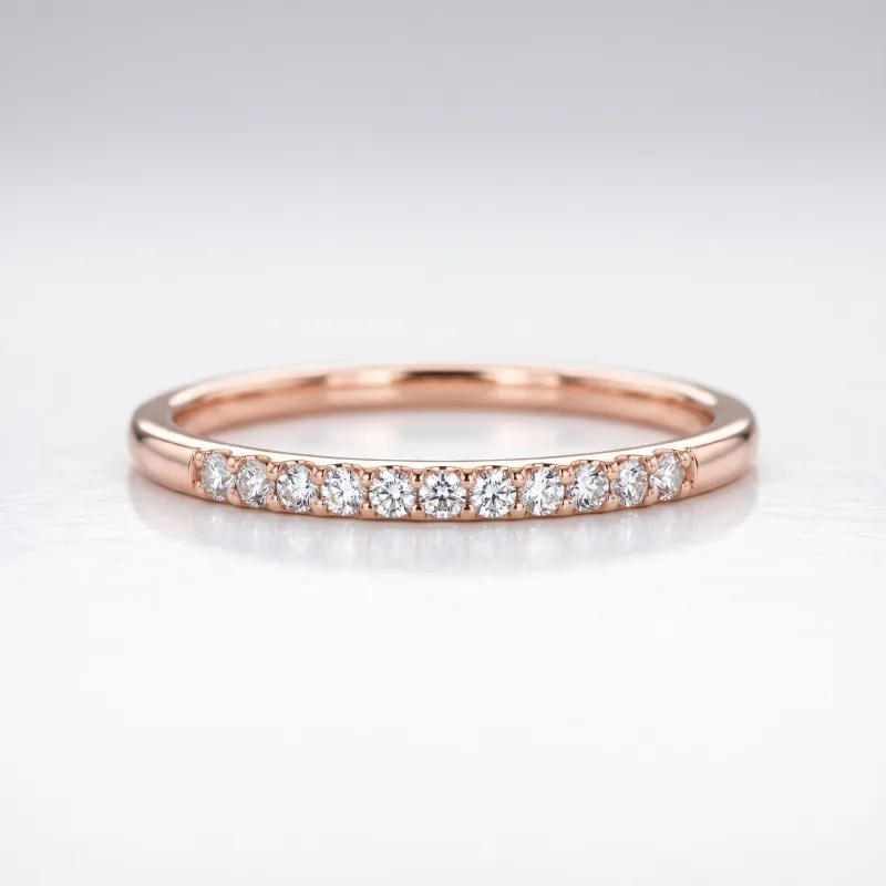 Bague Demi-jonc Pavé Fin en Or 18K ou Platine | Celinni