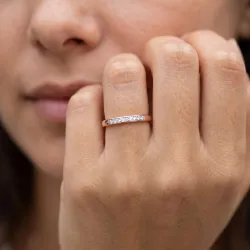 Bague Demi-jonc Pavé Fin en Or 18K ou Platine | Celinni