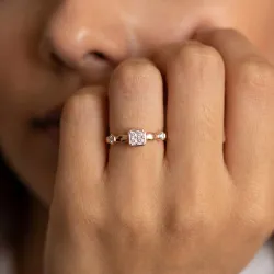 Bague Semée de Carrés en Or 18K ou Platine | Celinni