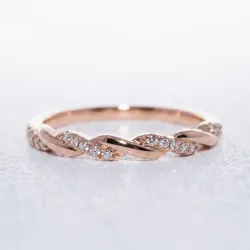 Bague Croisée Torsadée en Or 18K ou Platine | Celinni