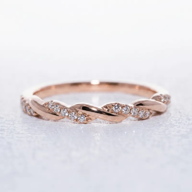 Bague Croisée Torsadée en Or 18K ou Platine | Celinni