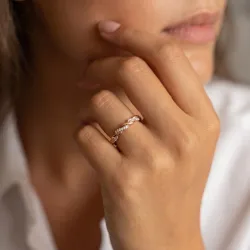 Bague Croisée Torsadée en Or 18K ou Platine | Celinni