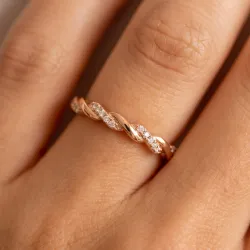 Bague Croisée Torsadée en Or 18K ou Platine | Celinni