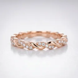 Bague Éternité Torsadée Diamants en Or 18K ou Platine