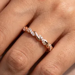Bague Éternité Torsadée Diamants en Or 18K ou Platine