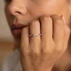 Bague Jonc Torsadé Diamants en Or 18K ou Platine | Celinni