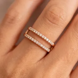 Bague Double Ligne Ajour&eacute;e en Or 18K ou Platine | Celinni