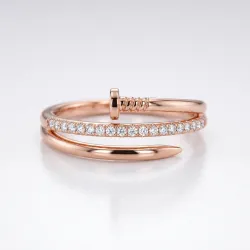 Bague Clou Enroulé Pavé en Or 18K ou Platine | Celinni