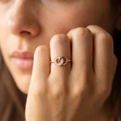 Bague Cercles Entrelacés Pavés en Or 18K ou Platine