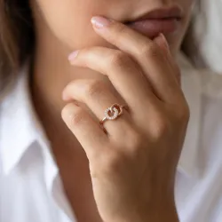 Bague Cercles Entrelacés Pavés en Or 18K ou Platine