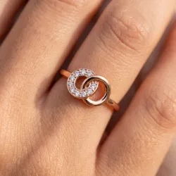 Bague Cercles Entrelacés Pavés en Or 18K ou Platine