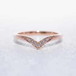 Bague Chevron Diamants en Or 18K ou Platine | Celinni