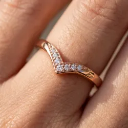 Bague Chevron Diamants en Or 18K ou Platine | Celinni