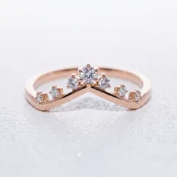 Bague Couronne Diamantée en Or 18K ou Platine | Celinni
