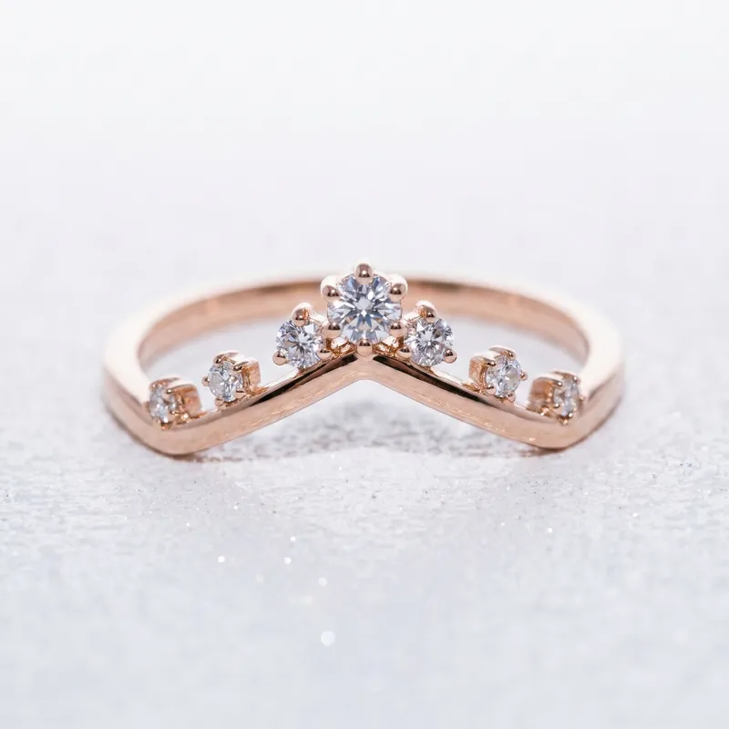 Bague Couronne Diamantée en Or 18K ou Platine | Celinni