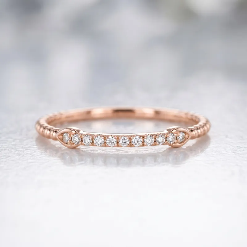 Bague Jonc Marquise Pavé en Or 18K ou Platine | Celinni