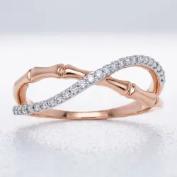 Bague Croisée Infini Bambou en Or 18K ou Platine | Celinni