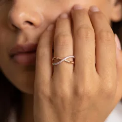 Bague Croisée Infini Bambou en Or 18K ou Platine | Celinni