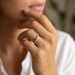 Bague Croisée Infini Bambou en Or 18K ou Platine | Celinni