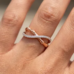 Bague Croisée Infini Bambou en Or 18K ou Platine | Celinni