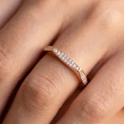 Bague Jonc Pavé Plaque en Or 18K ou Platine | Celinni